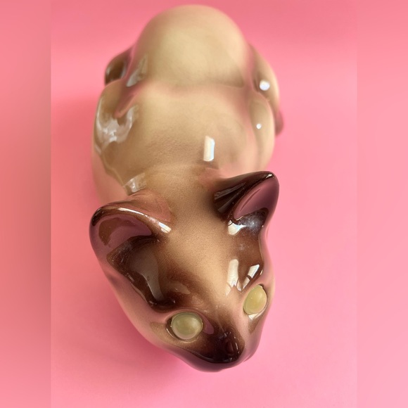 Ceramic Siamese, cat with green eyes - excellent condition - Picture 5 of 7